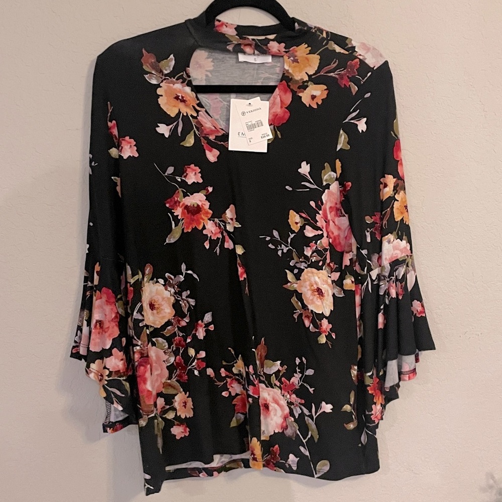 Black Floral Blouse